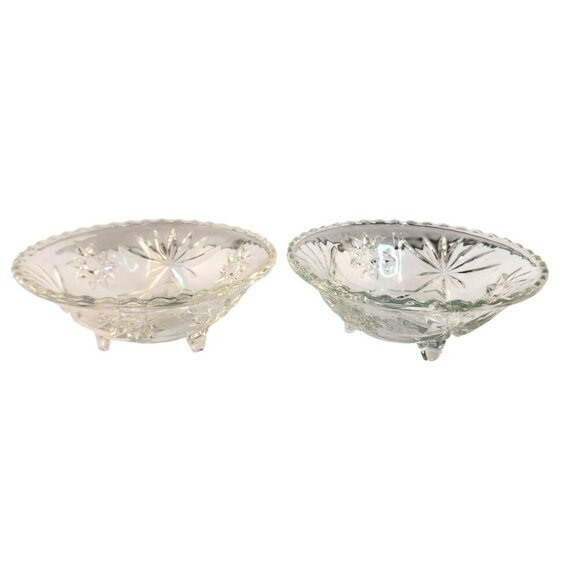 Vintage Serving Dish & 4 Matching Bowls Set Anchor Hocking Star of David Clear P - Picture 13 of 13